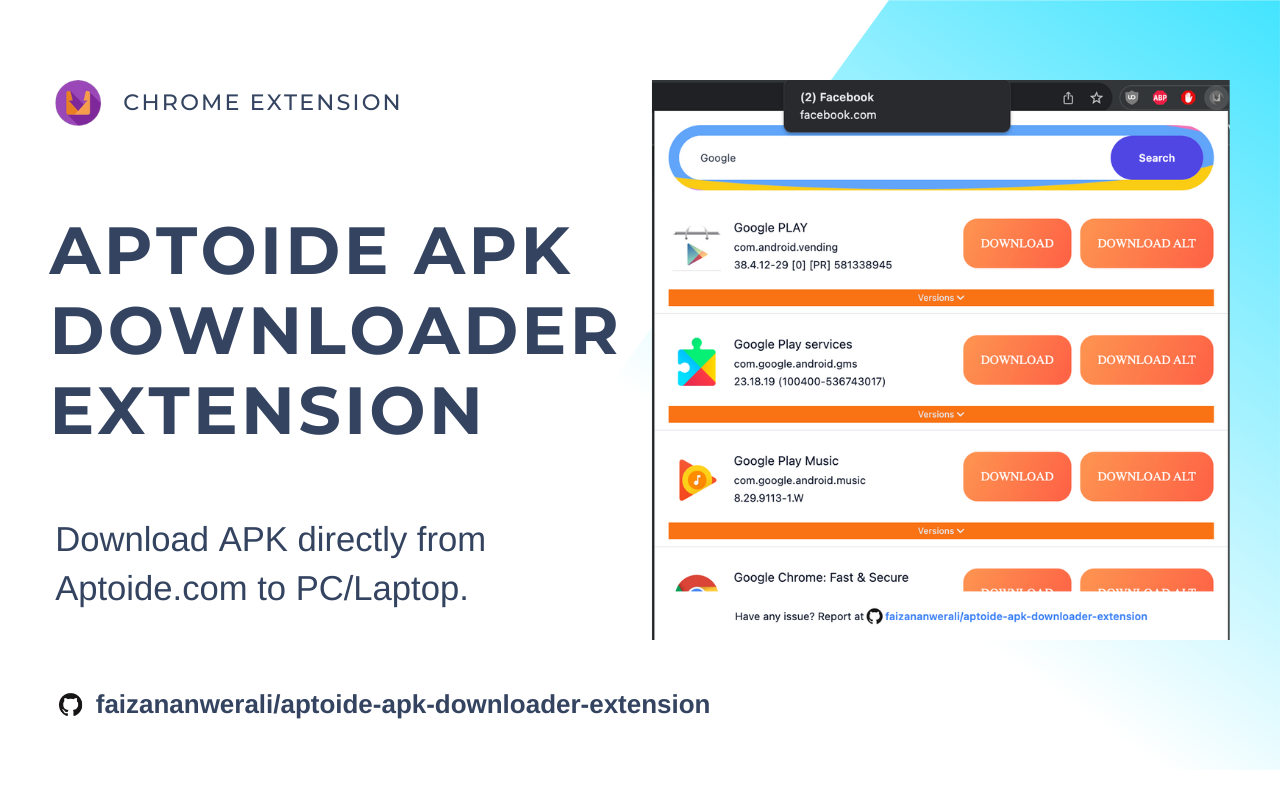Aptoide APK Downloader Extension截图2