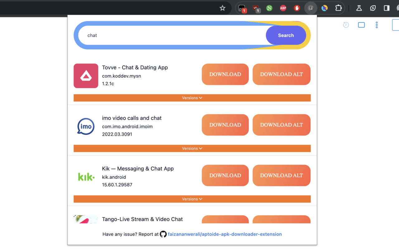 Aptoide APK Downloader Extension截图4