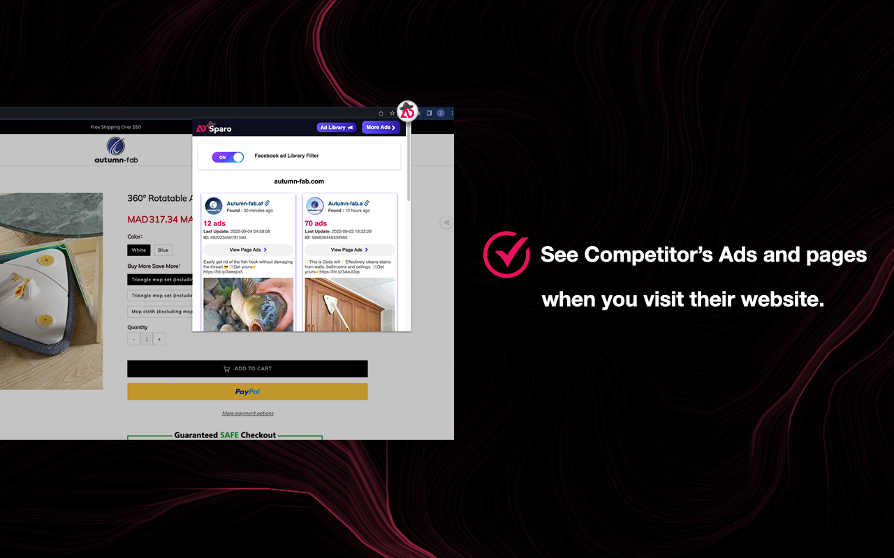 AdSparo - AdLibrary Ad Finder & Ad spy Tool截图1