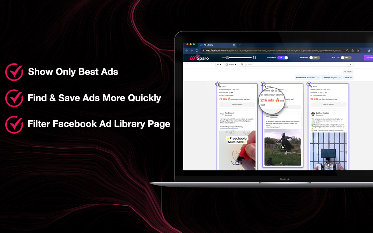 AdSparo - AdLibrary Ad Finder & Ad spy Tool截图3