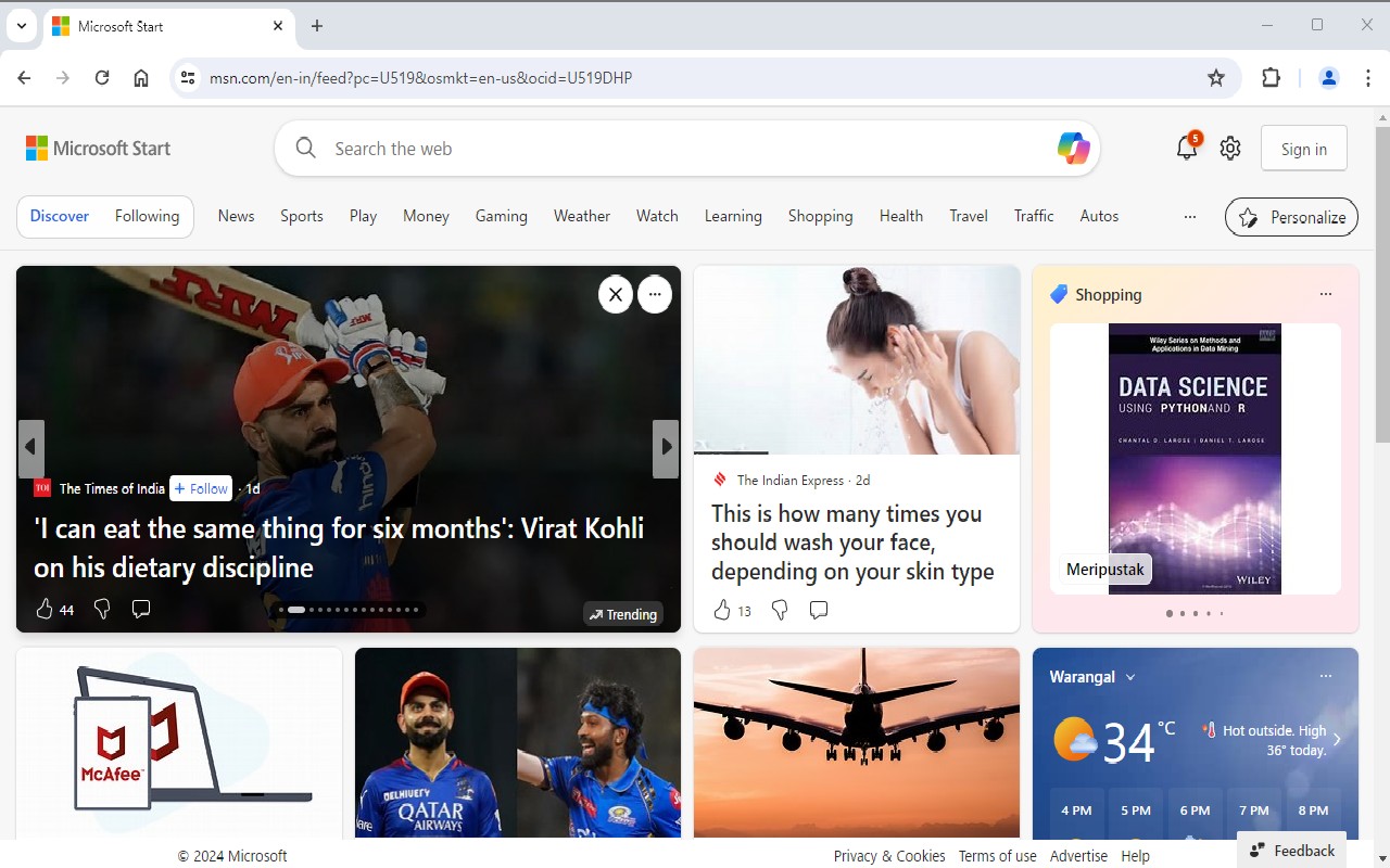 MSN 主页和必应搜索引擎截图5