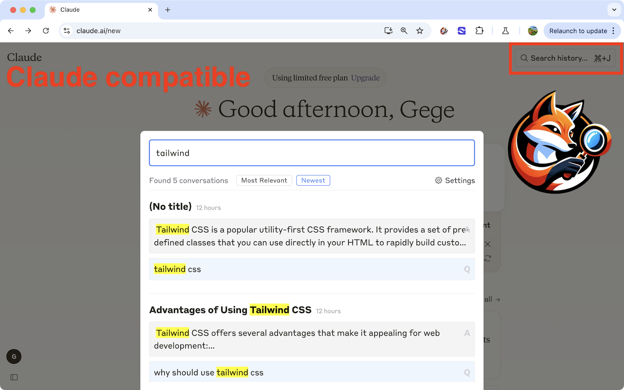 ChatGPT Conversation History Search & Claude AI Messages Search截图2