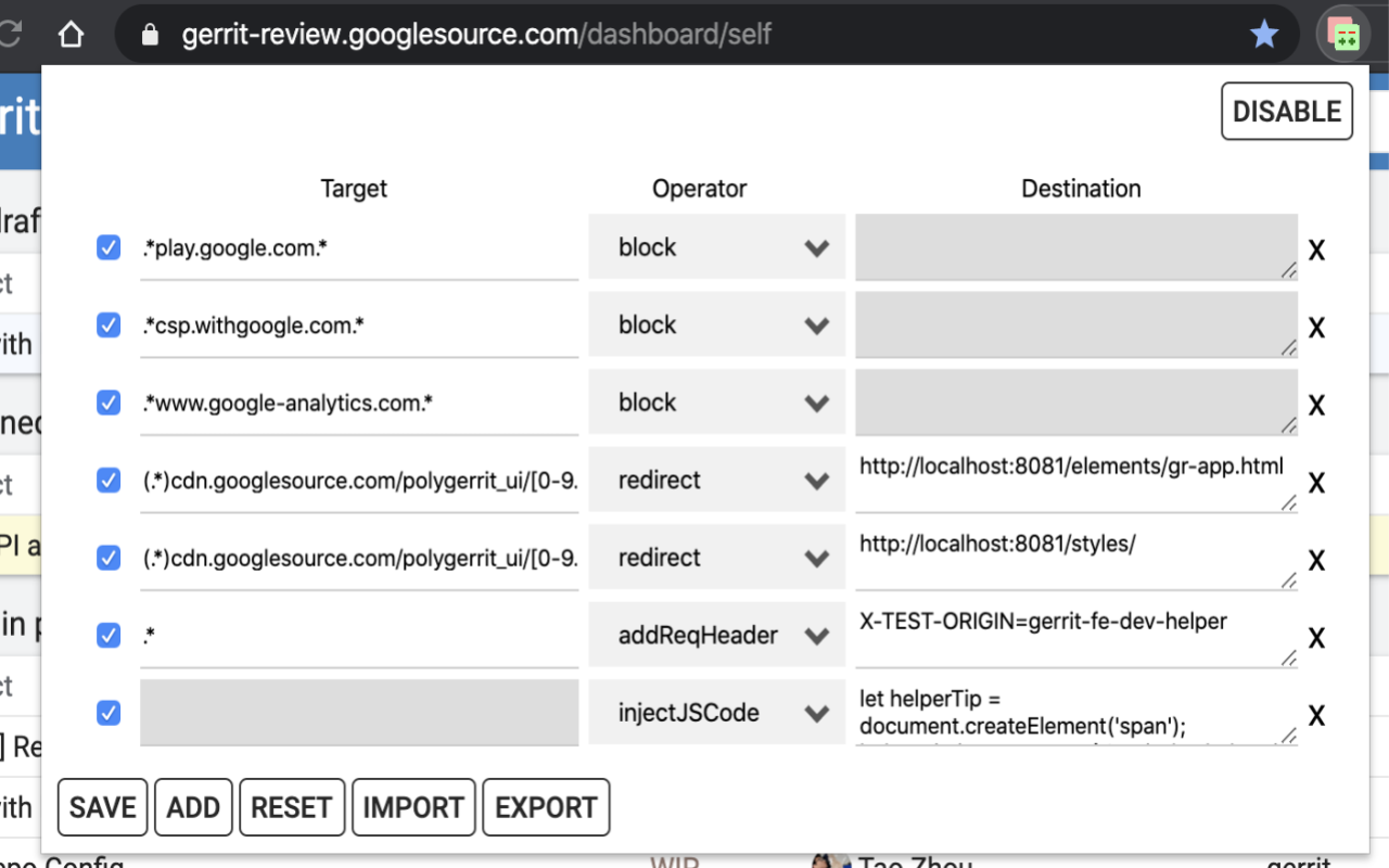 Gerrit FE Dev Helper截图2