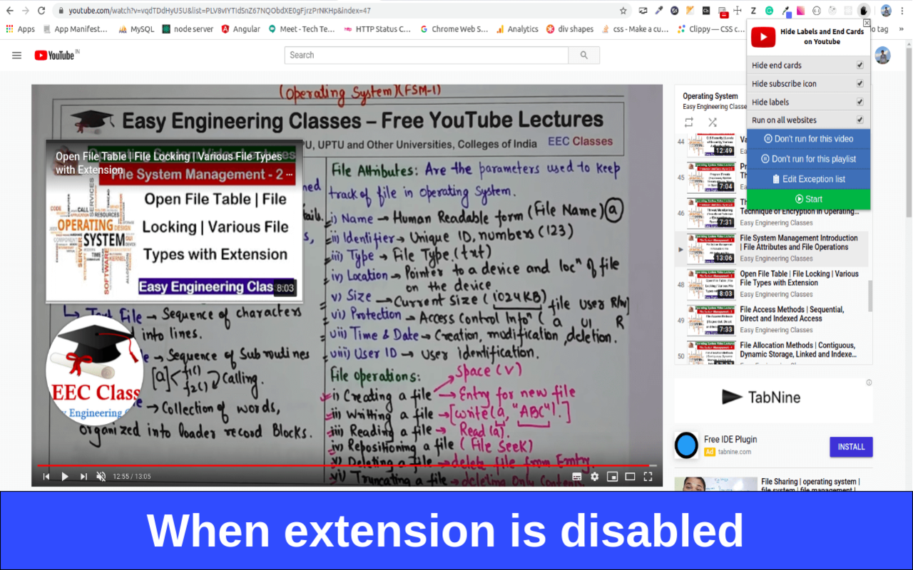 Hide Labels and End Cards on Youtube截图1