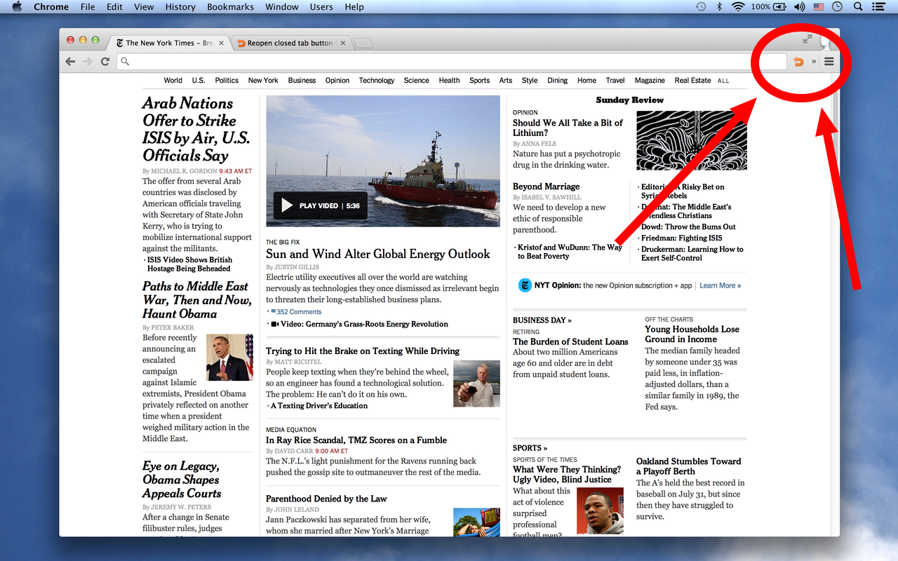Reopen closed tab Button™截图1
