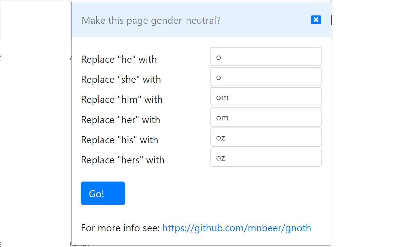 NoNoun: Gender Neutral 3rd Person Plug-In截图1
