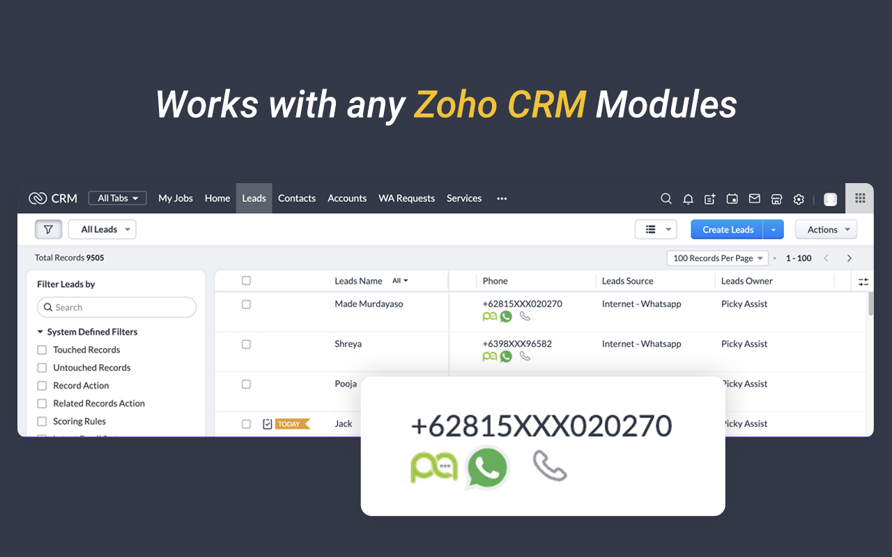 Picky Assist Zoho CRM截图2