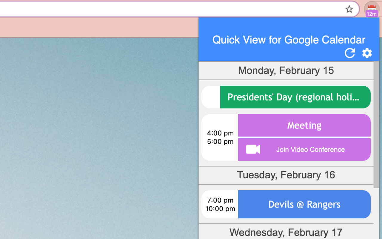 Quick View for Google Calendar截图1