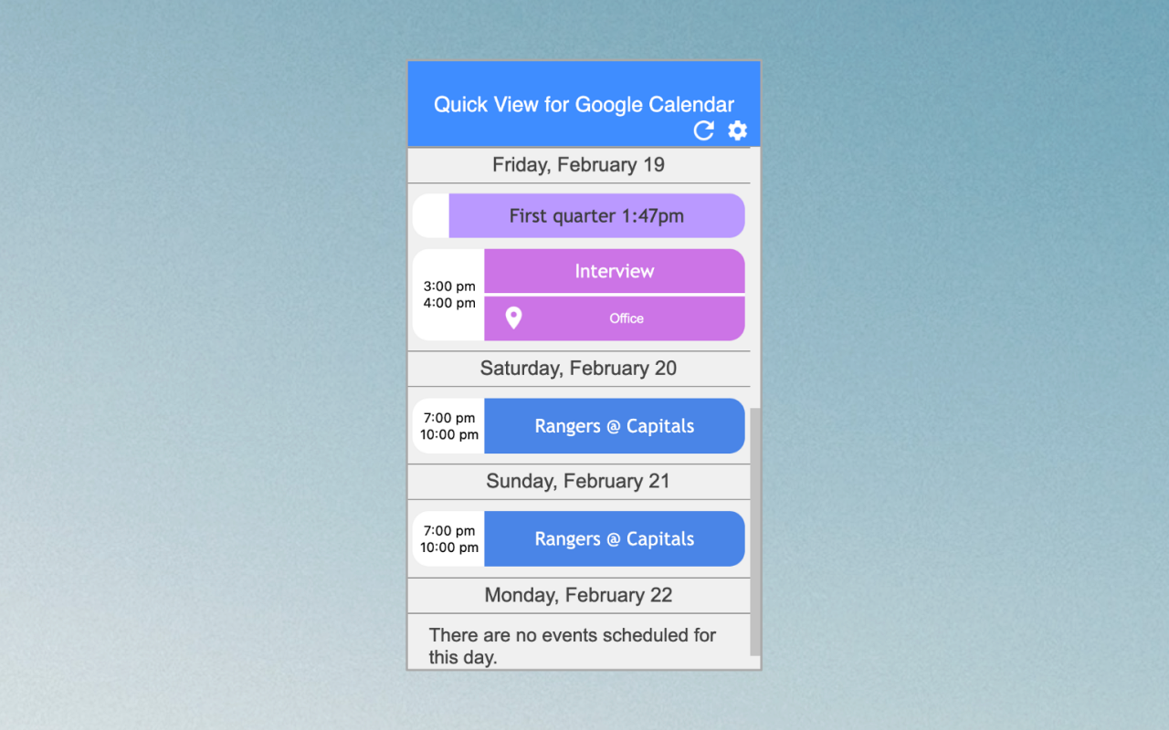 Quick View for Google Calendar截图3
