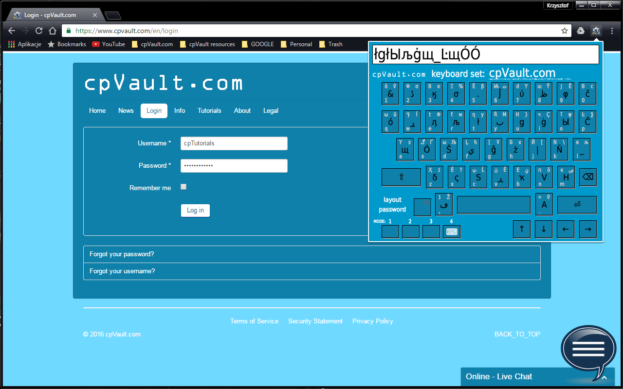 cpVault.com - Virtual Keyboard截图1