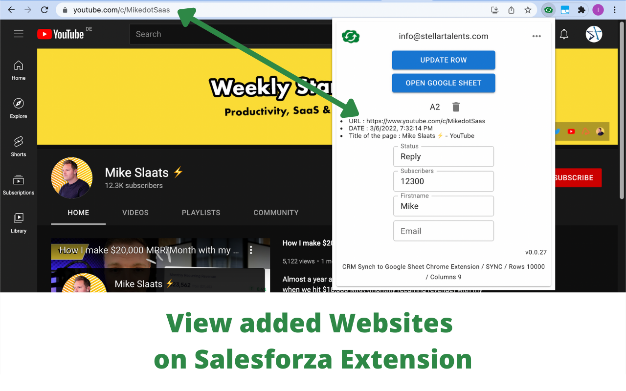 Salesforza Sync Chrome Tabs to Google Sheet截图5