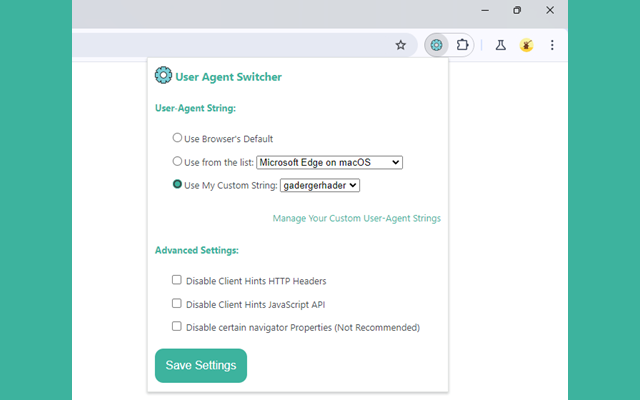 User Agent Switcher截图1