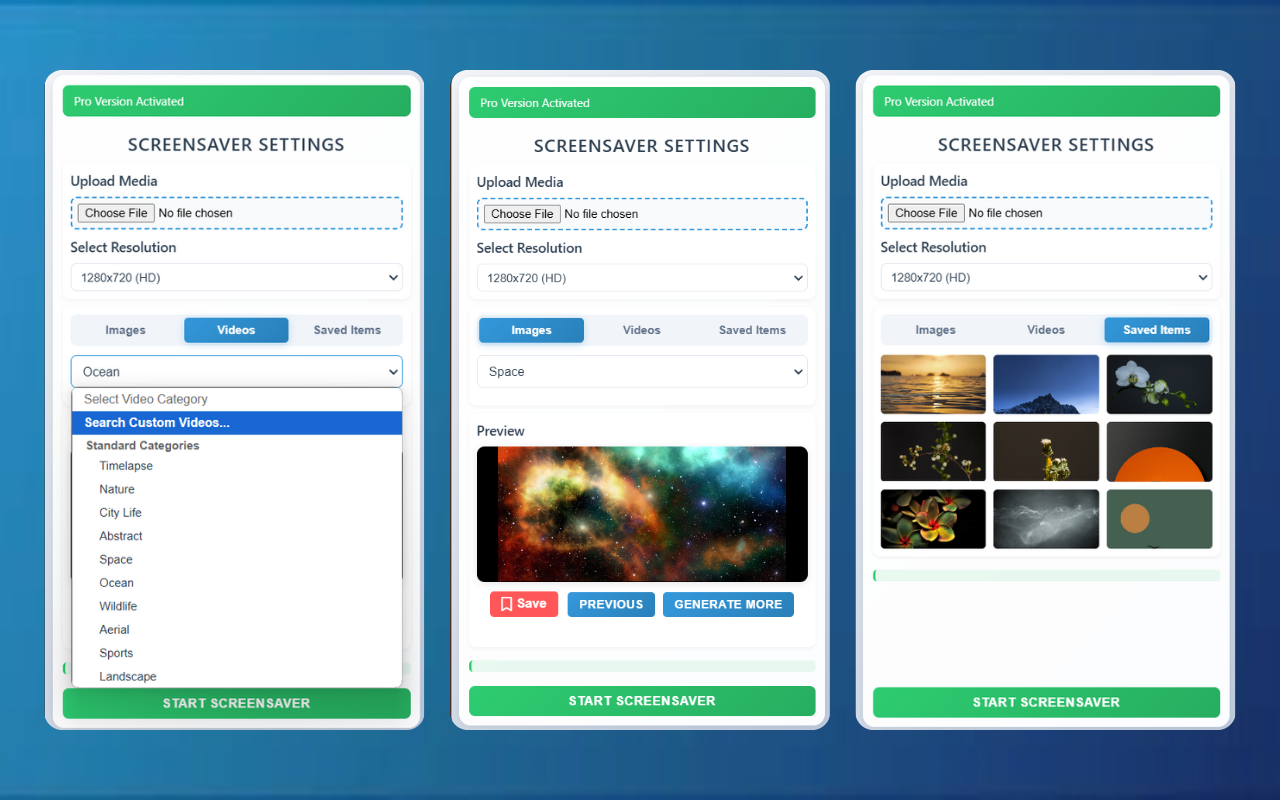 Custom Screensaver - HD Videos & Images截图1