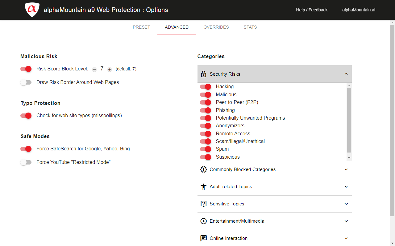a9 Web Protection: filter, parental control截图5