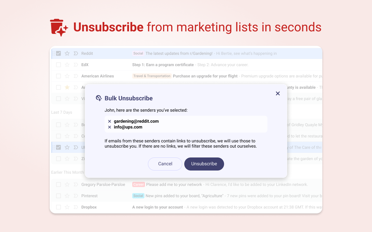 Gmail Unsubscribe - bulk email unsubscription截图2