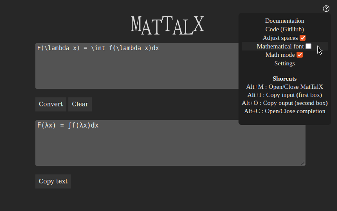 MatTalX - Write math symbols截图5