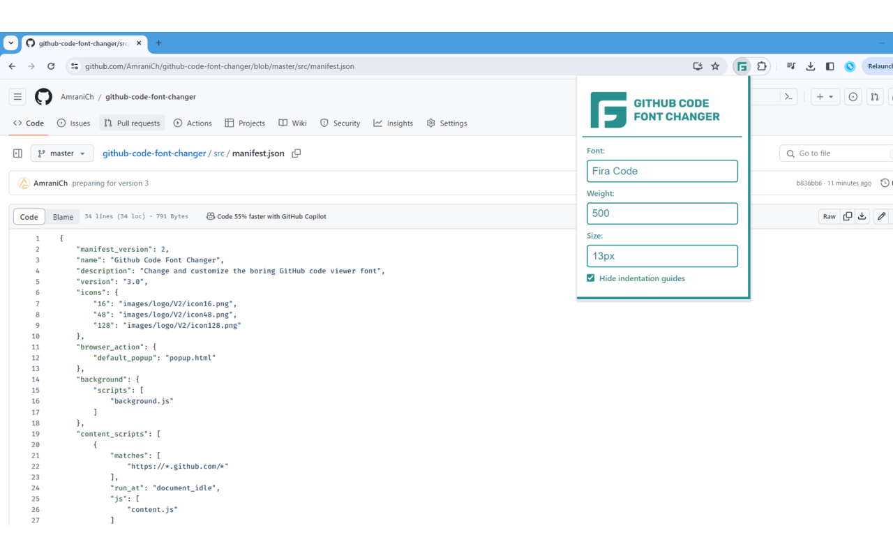 Github Code Font Changer截图1