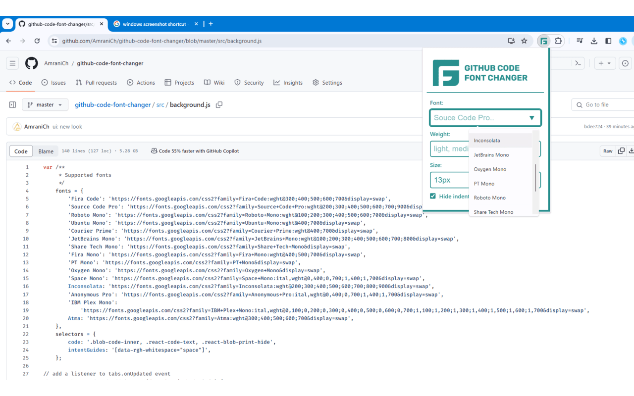 Github Code Font Changer截图2