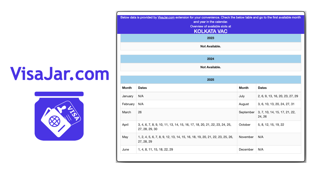 VisaJar - View US Visa Slots at US Consulates截图1