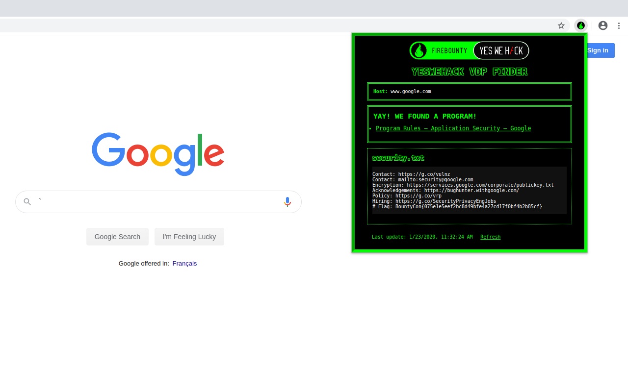 YesWeHack VDP Finder截图1