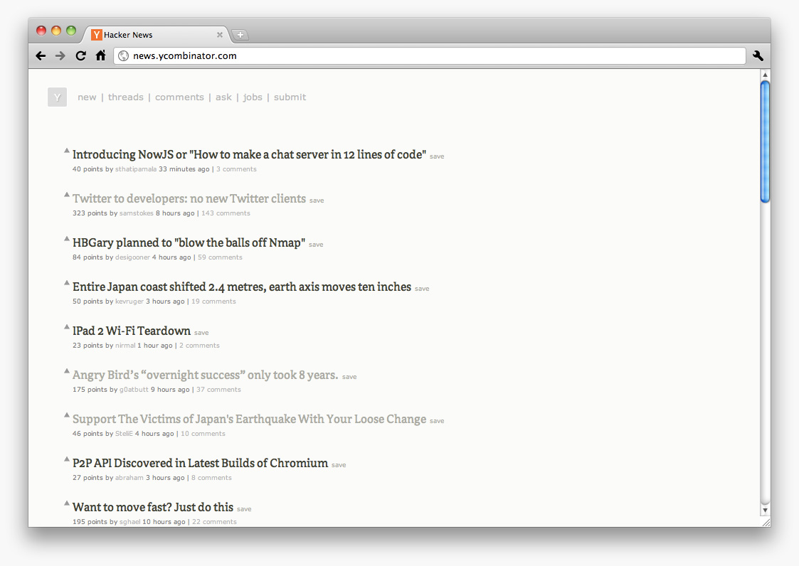 Readable HackerNews截图1