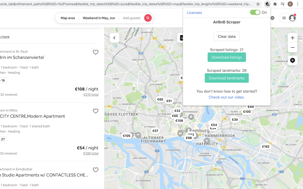 AirBnB Scraper截图2