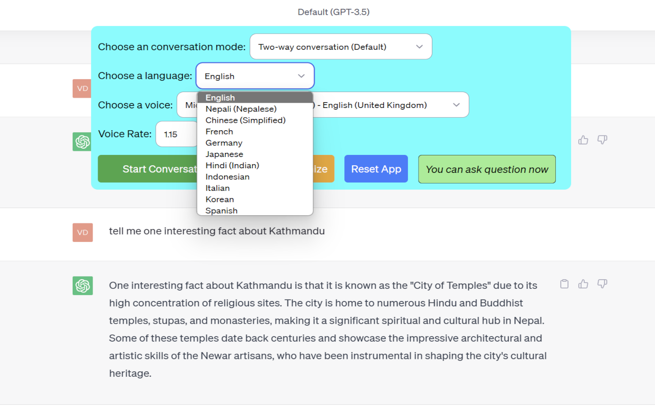 Two Way Voice for ChatGPT截图1