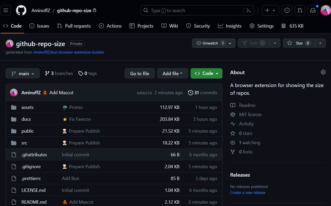 GitHub Repo Size截图2