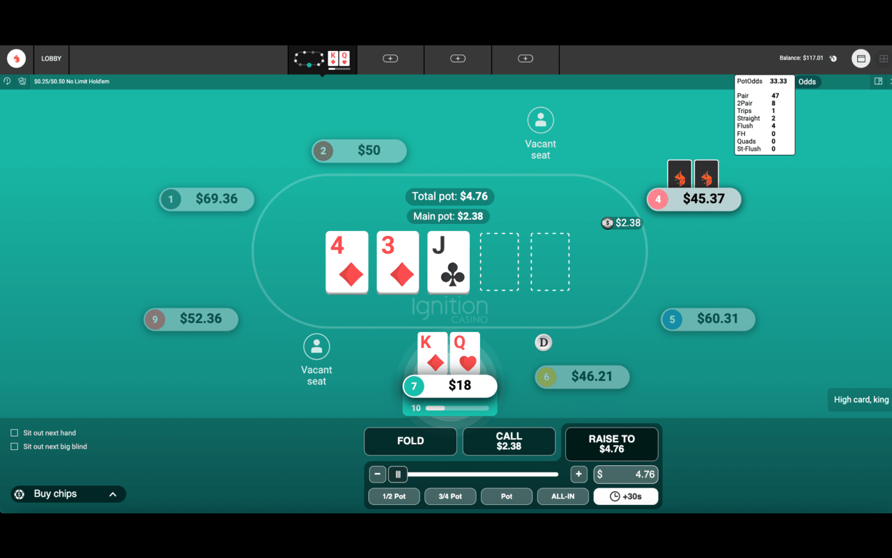 Ignition Poker Odds截图1
