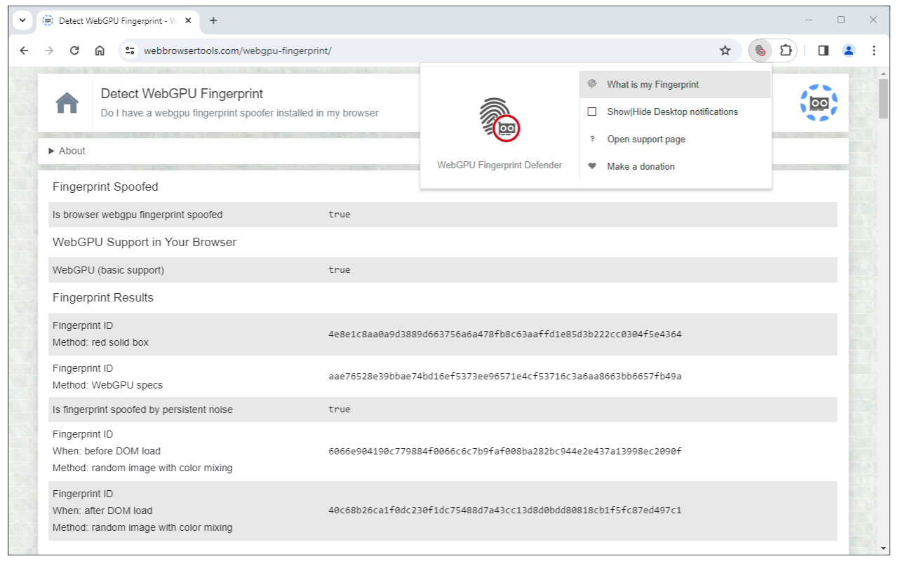WebGPU Fingerprint Defender截图1