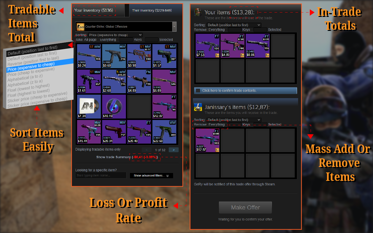 CS2 Trader - Steam Trading Enhancer截图4