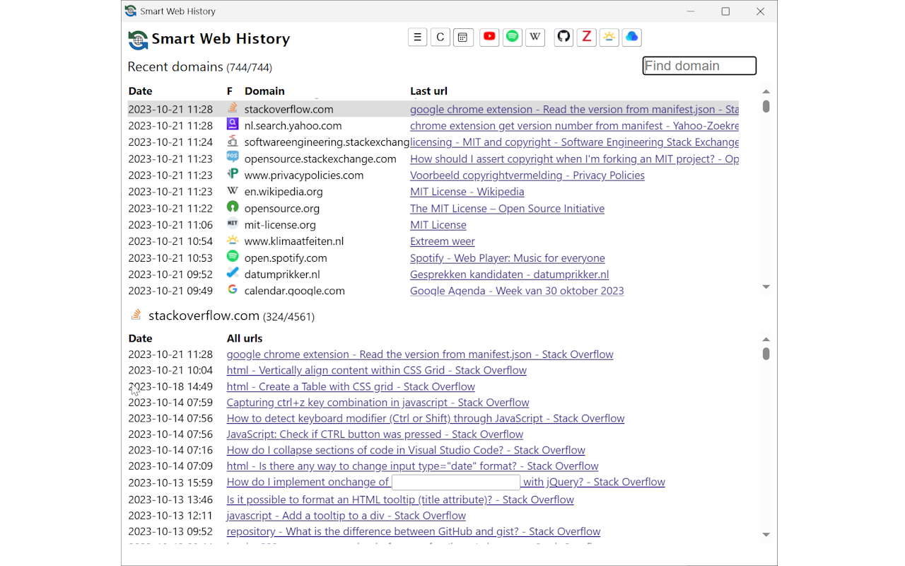 Smart Web History截图1
