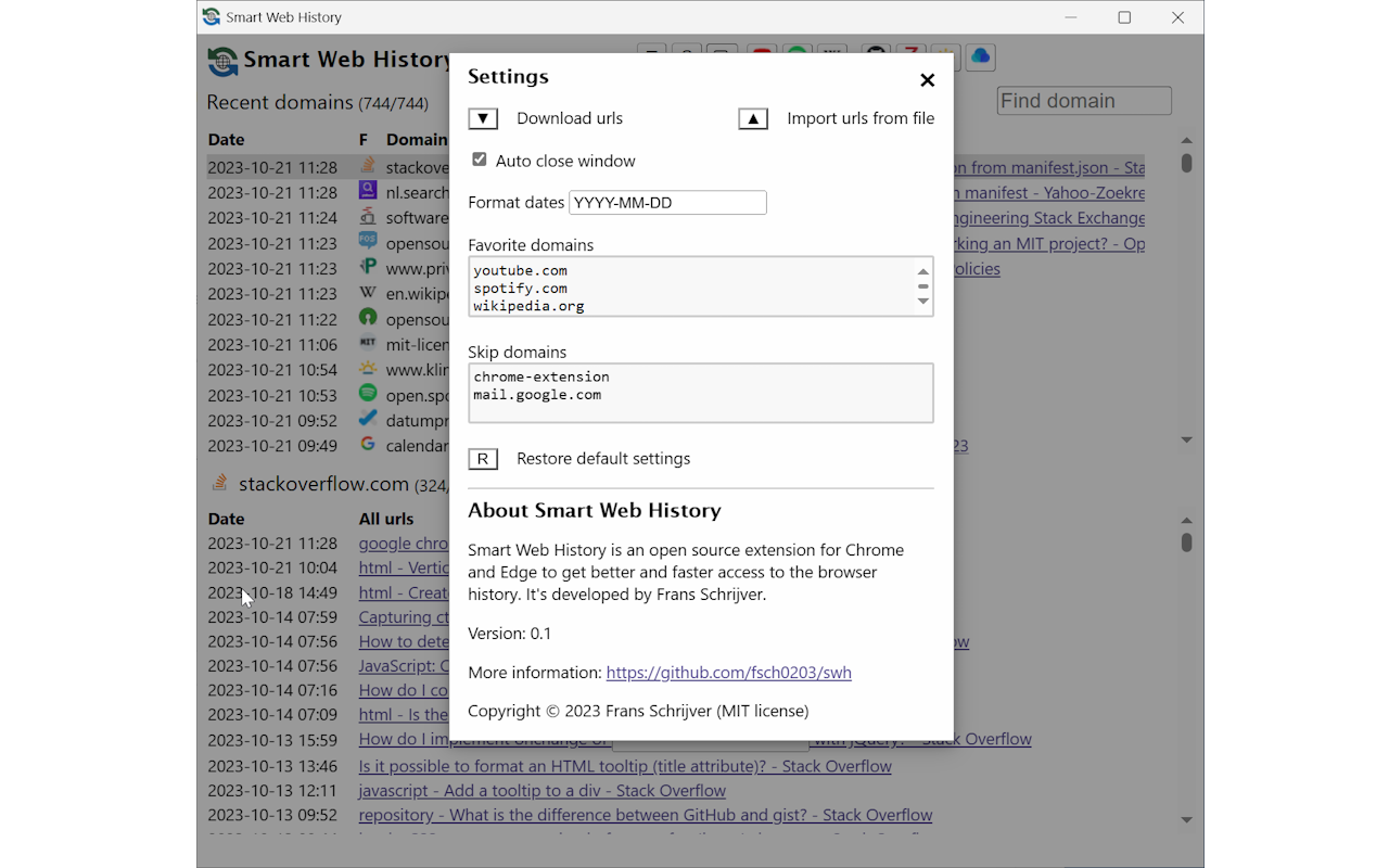 Smart Web History截图2