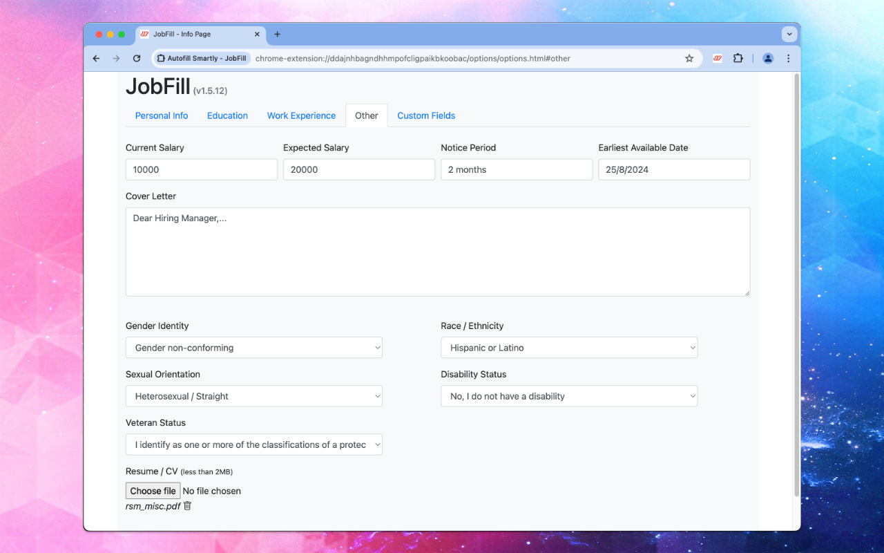 Autofill Smartly - JobFill截图5