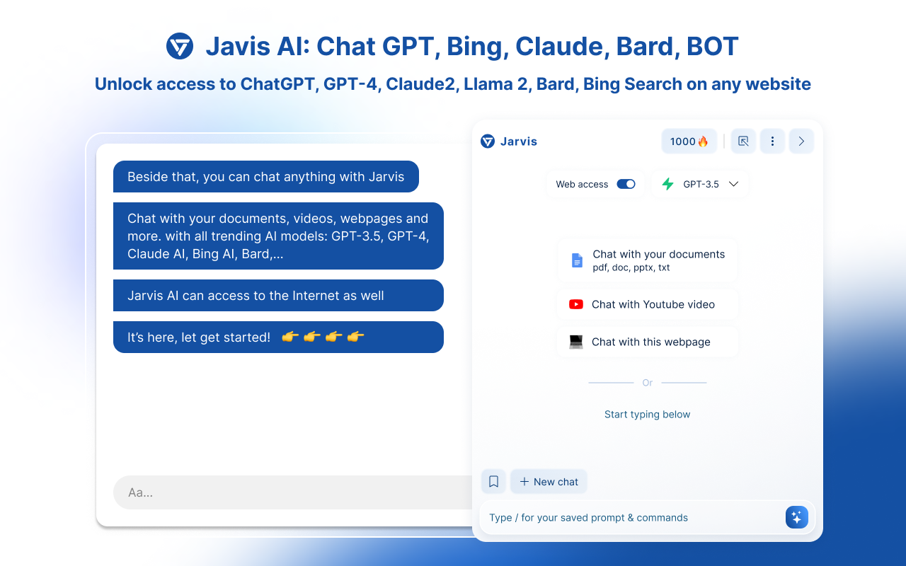 Jarvis AI: Chat GPT, Bing, Claude, Bard, BOT截图2