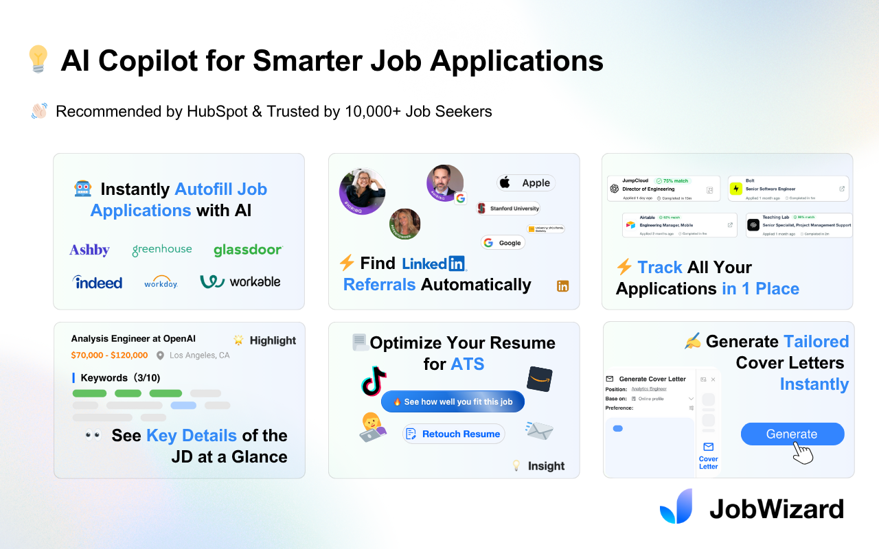 JobWizard: AI Autofill Job Applications & LinkedIn Referrals截图4