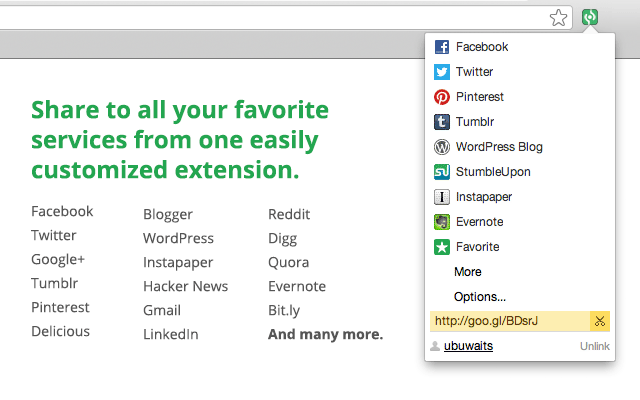 Shareaholic for Google Chrome截图3