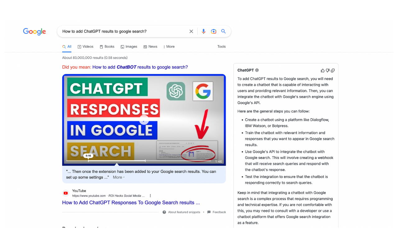 ChatGPT in Google截图1