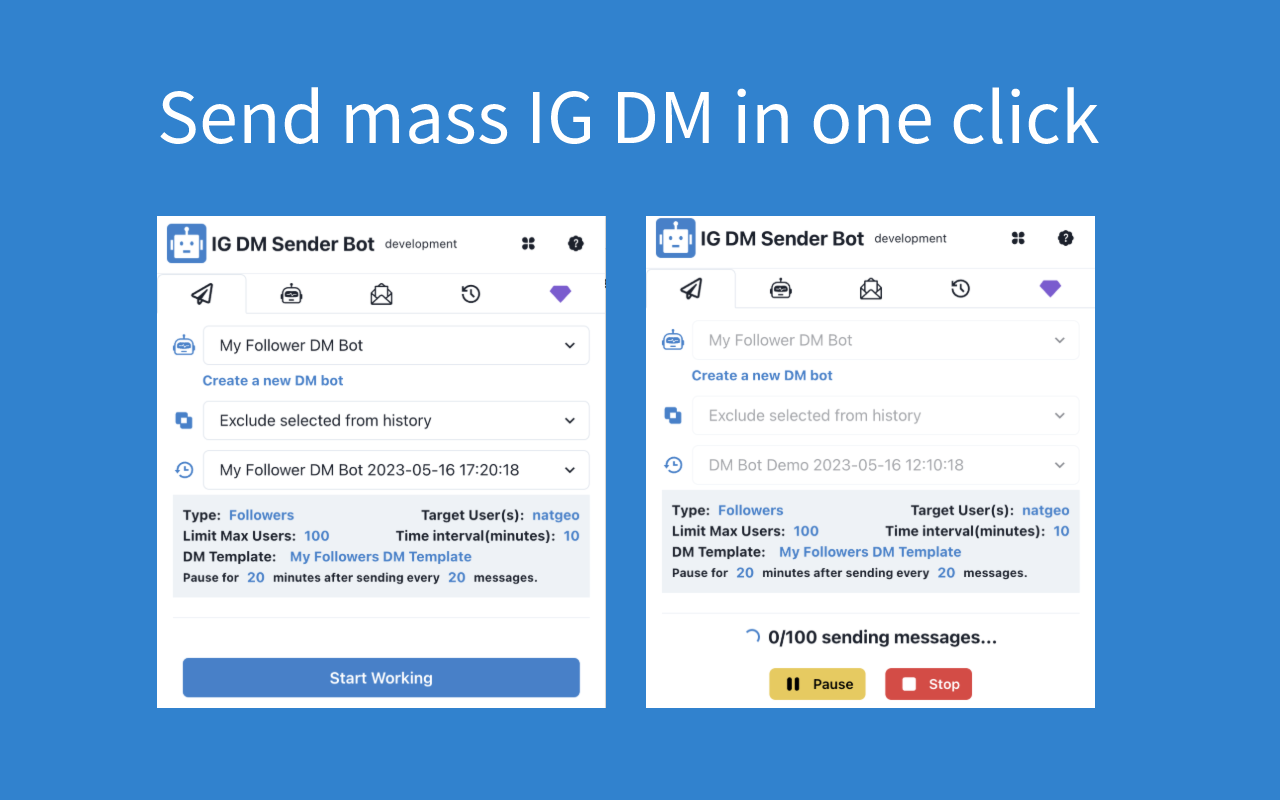 Ins DM Bot - Ins群发私信机器人截图2