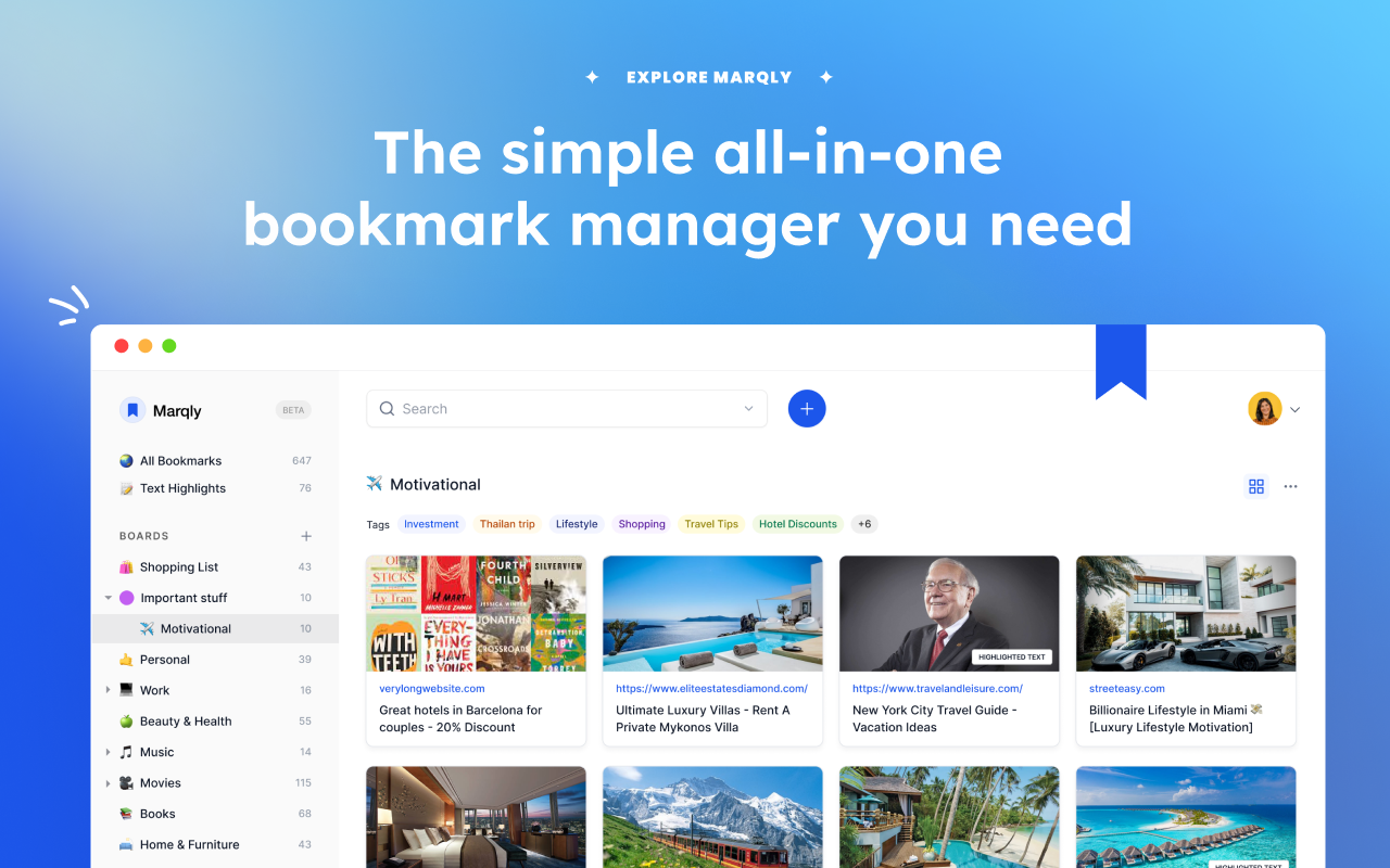 Marqly - All in one bookmark manager截图3