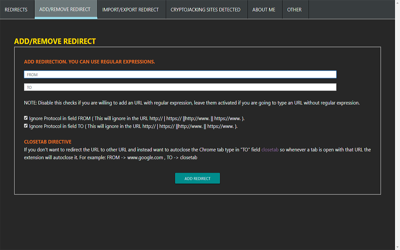Easy Redirect && prevent Cryptojacking截图3