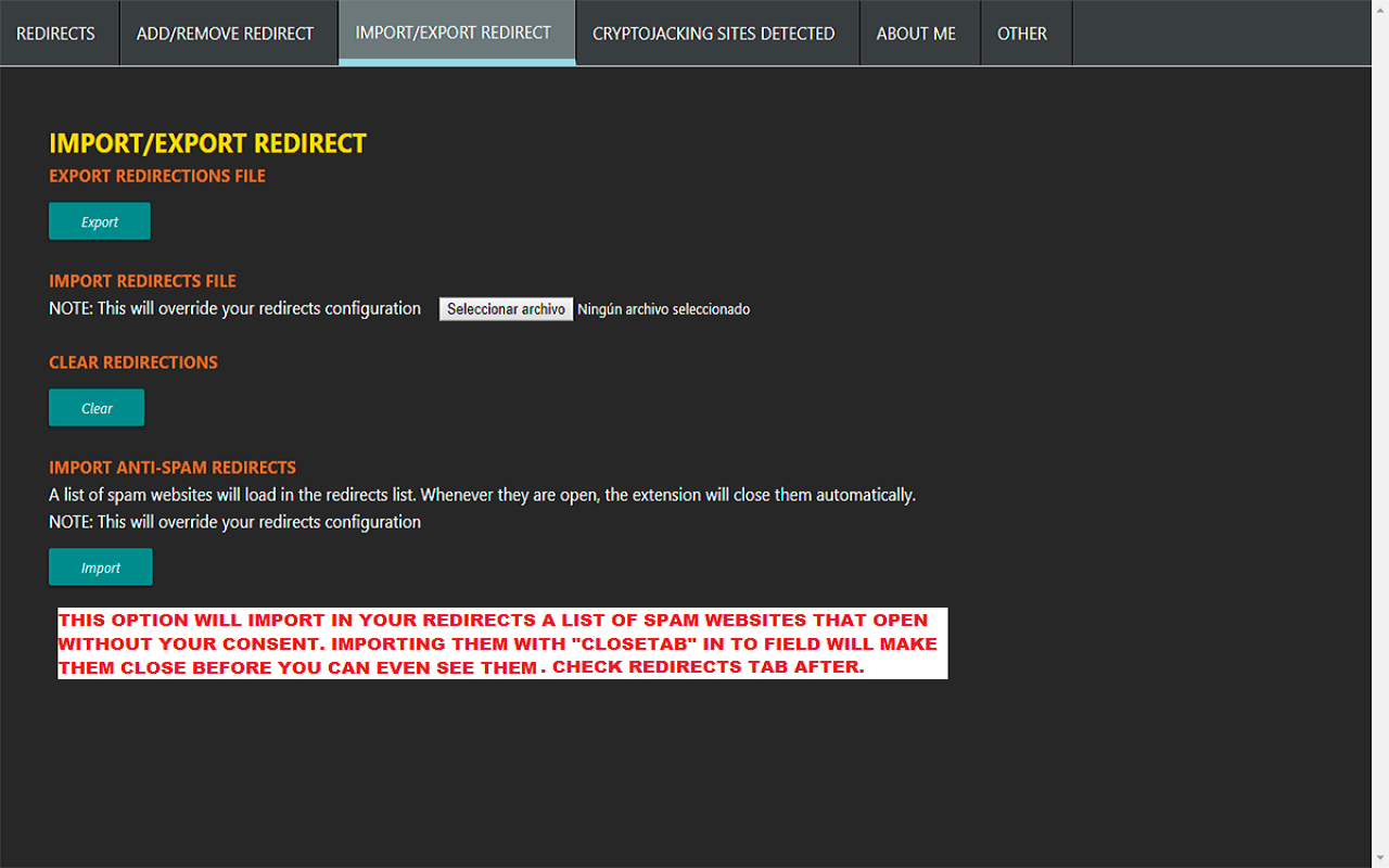 Easy Redirect && prevent Cryptojacking截图4