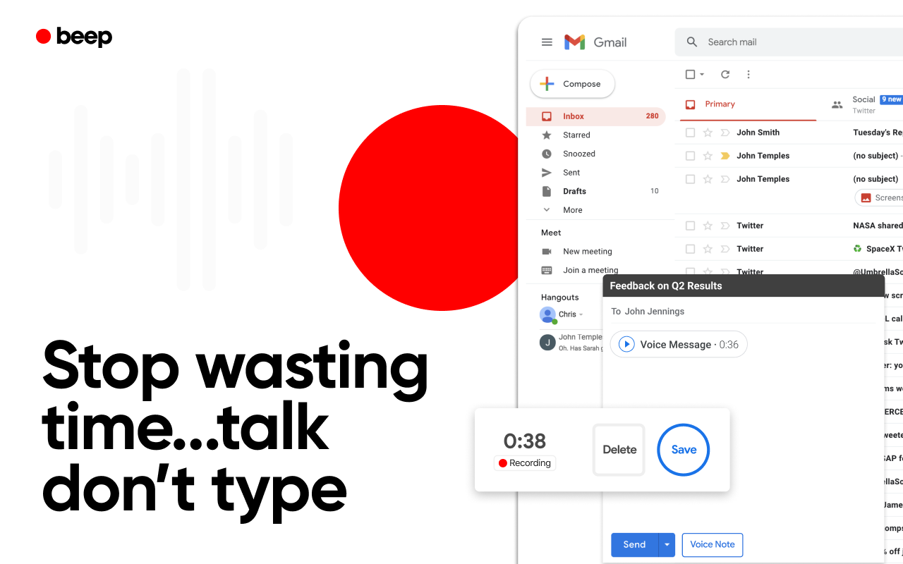 Record Voice Messages in Gmail - Beep截图3