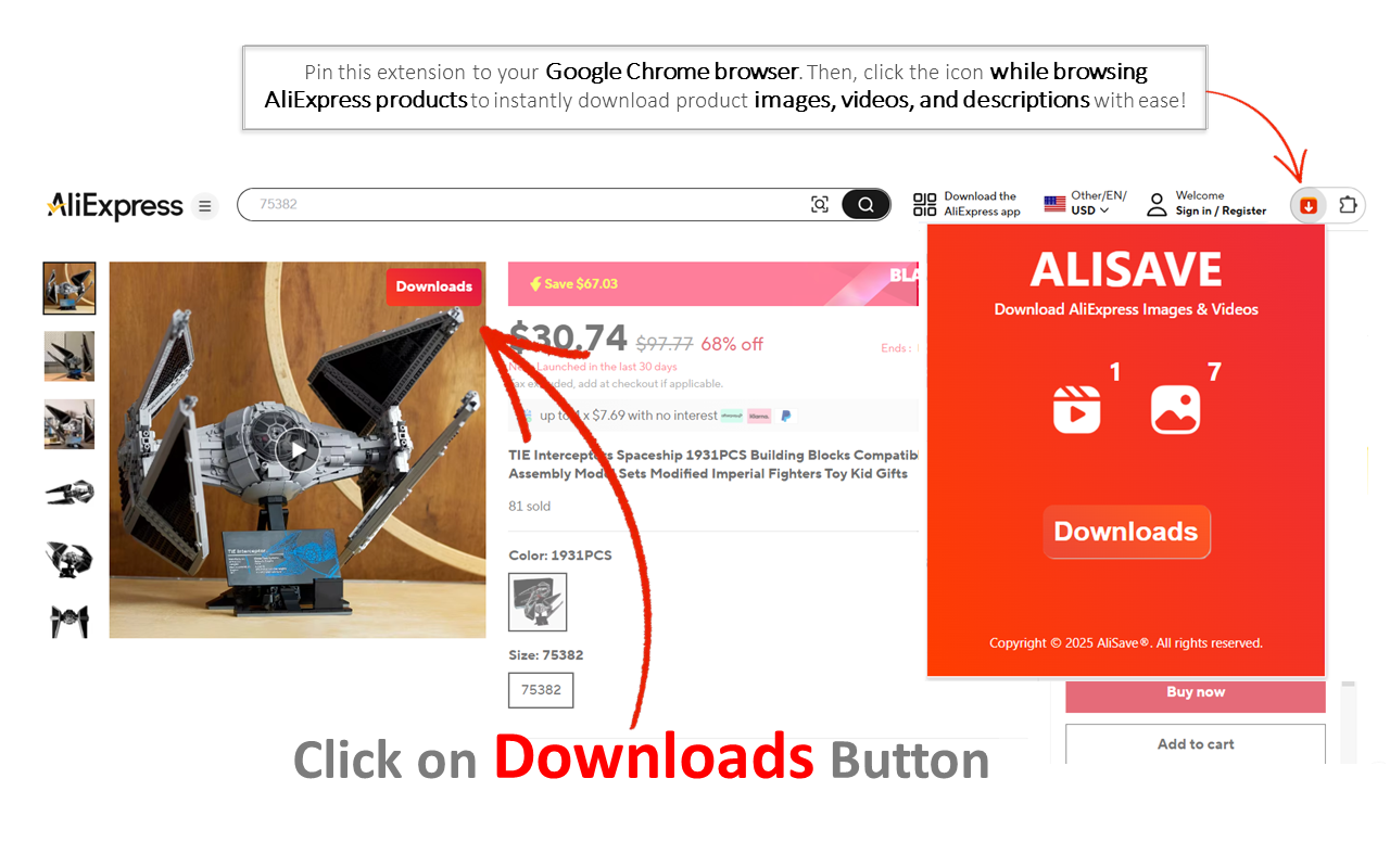AliSave - Download AliExpress Images & Videos截图3