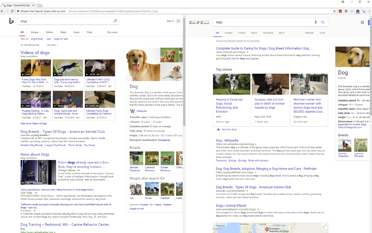 Double Shot Search: Query side-by-side截图1