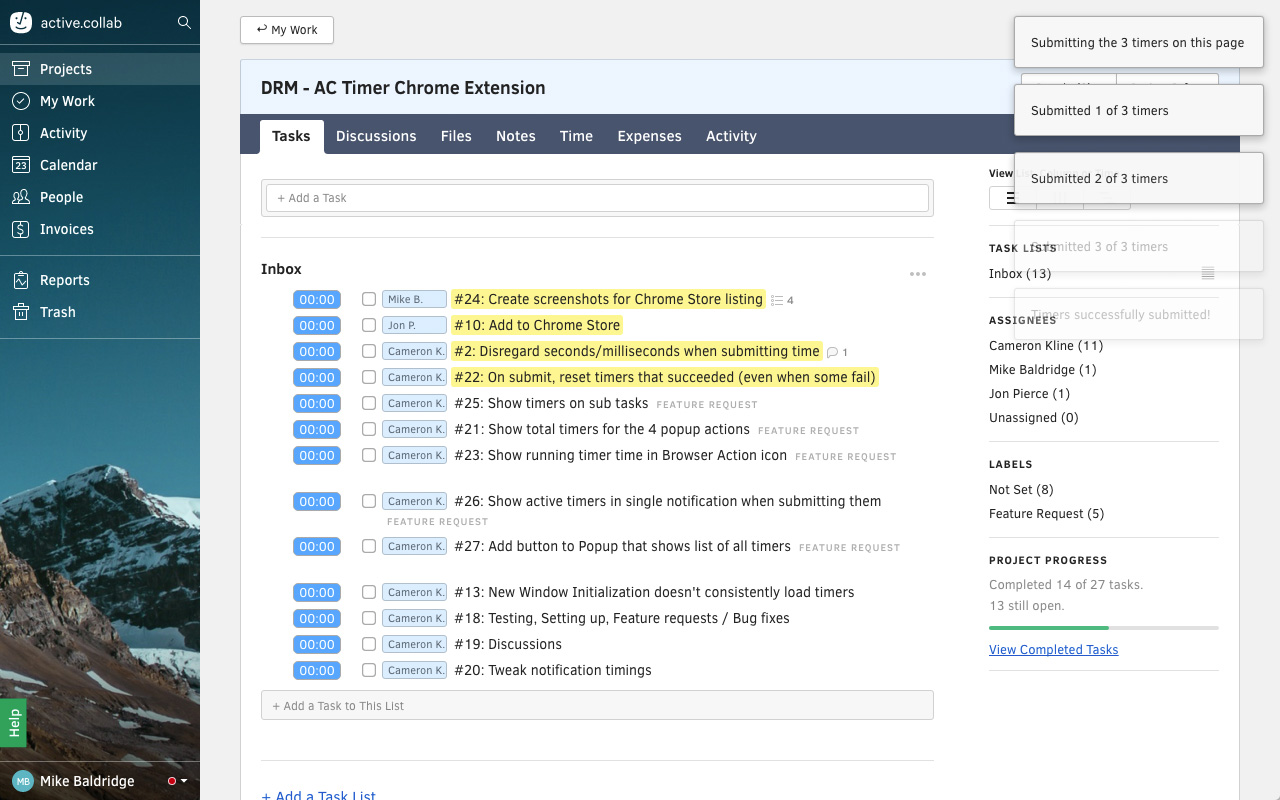 Active Collab Inline Timers截图2
