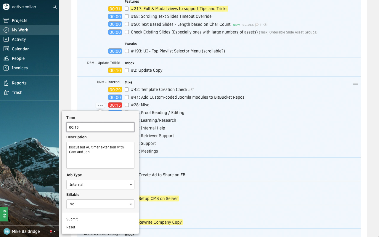 Active Collab Inline Timers截图4