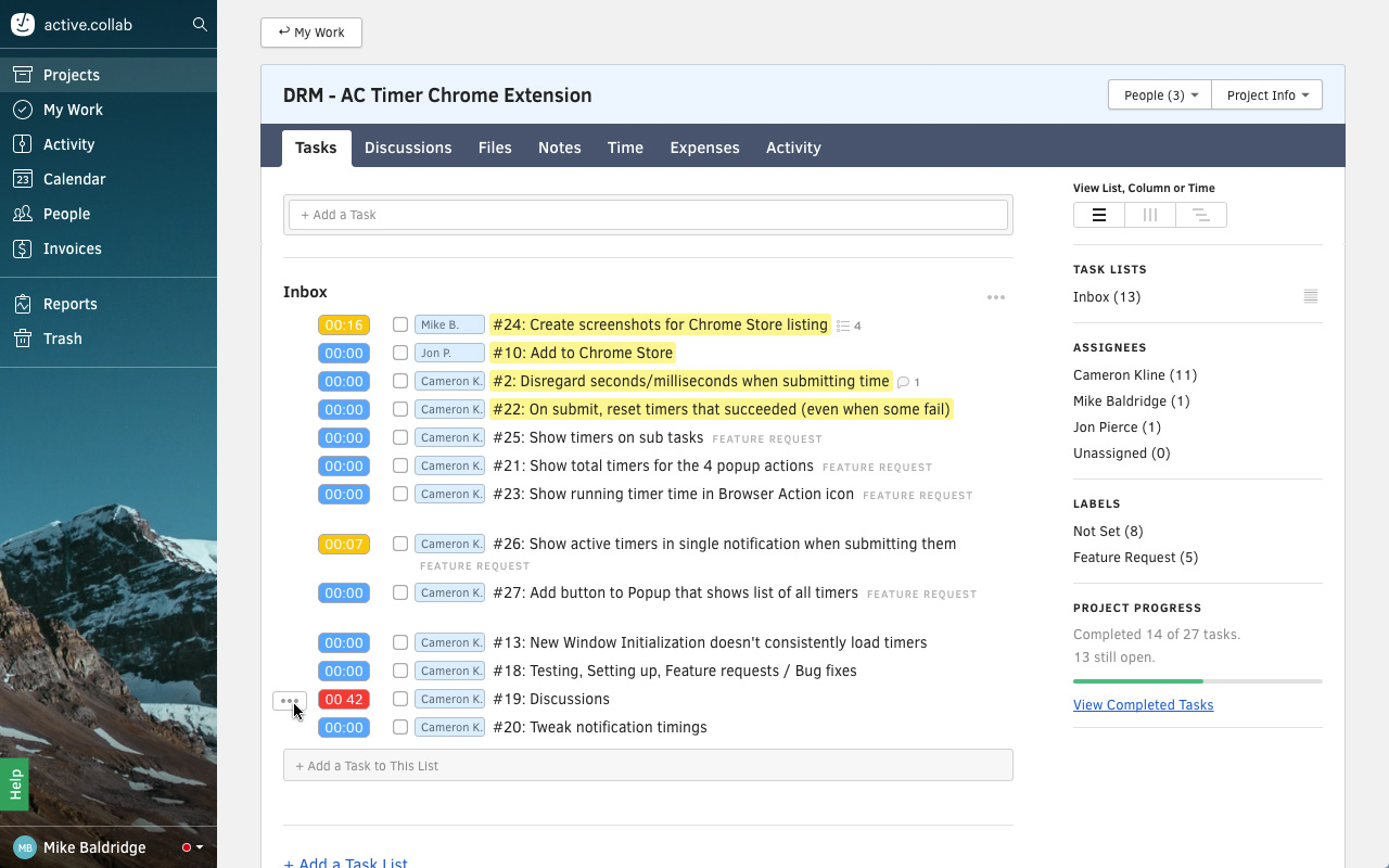 Active Collab Inline Timers截图5