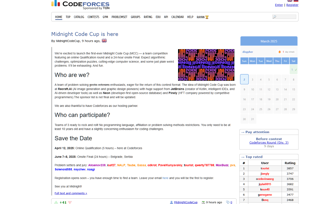 Codeforces POTD截图1