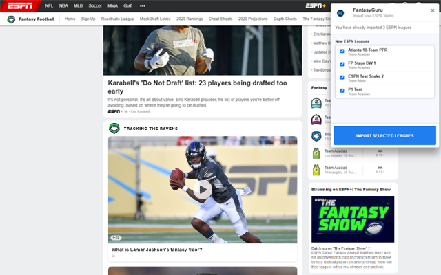 FantasyGuru ESPN Connector截图1